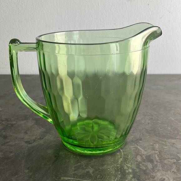 Uranium Green Glass Pitcher or Vase - Picture 1 of 7